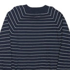 TOMMY HILFIGER Mens Navy Blue Striped Plain Crew Neck Basic Knit Jumper XL