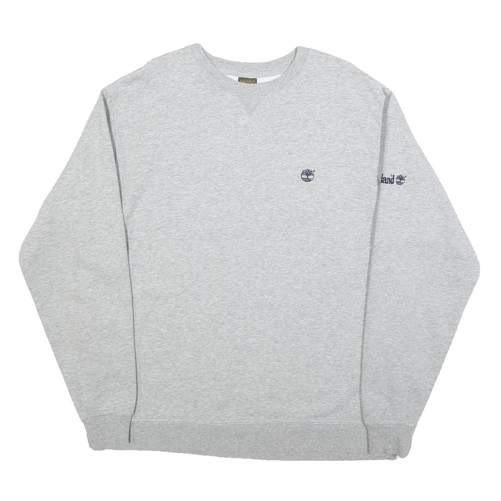 TIMBERLAND Mens Grey Sweatshirt Crew Neck M Cotton Blend Casual Pullover