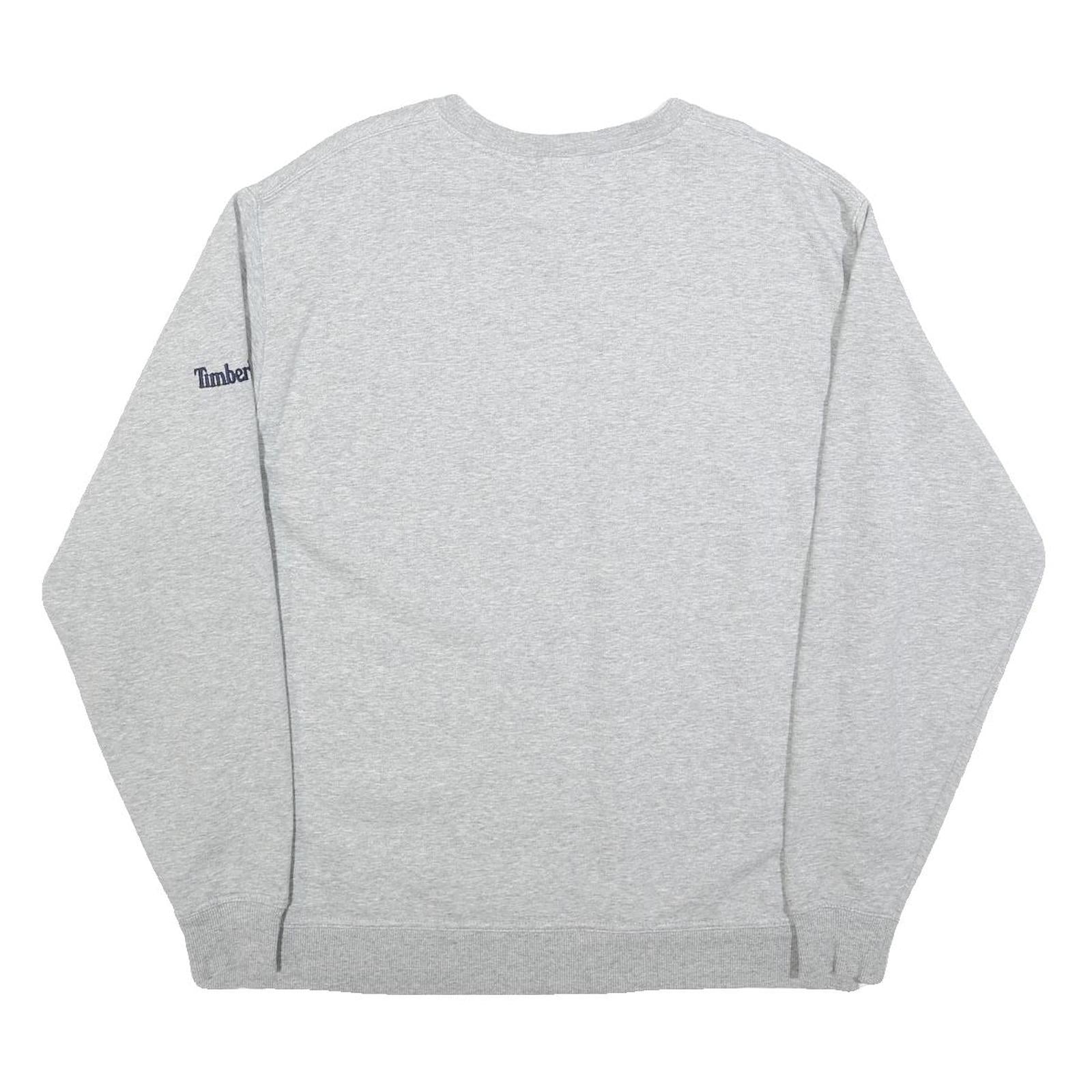 TIMBERLAND Mens Grey Sweatshirt Crew Neck M Cotton Blend Casual Pullover