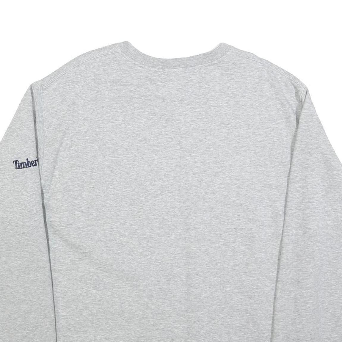 TIMBERLAND Mens Grey Sweatshirt Crew Neck M Cotton Blend Casual Pullover