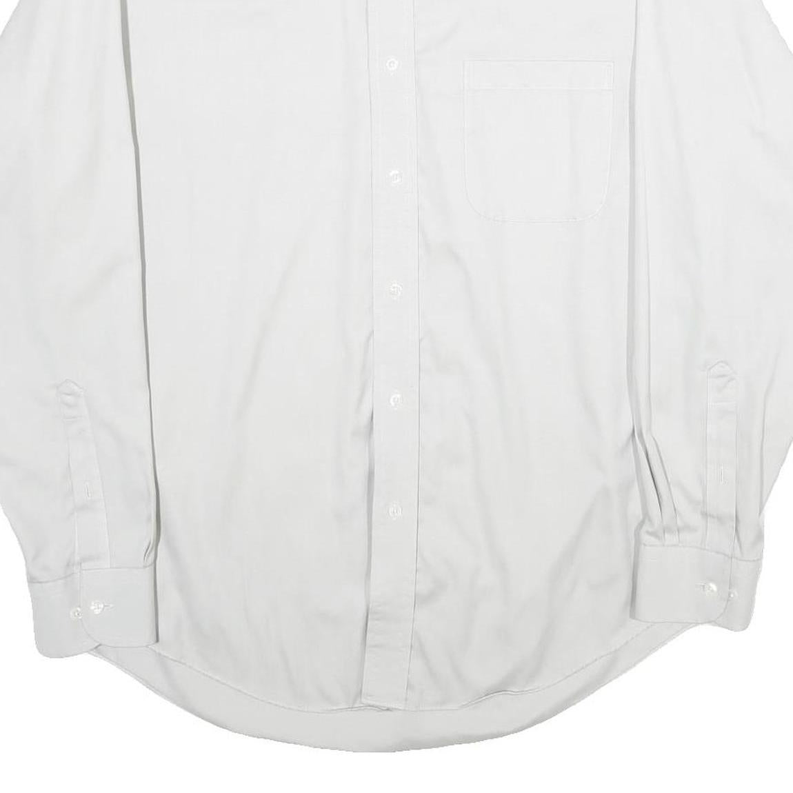 CROFT & BARROW Mens White Cotton Shirt L Classic Button-Down Long Sleeve