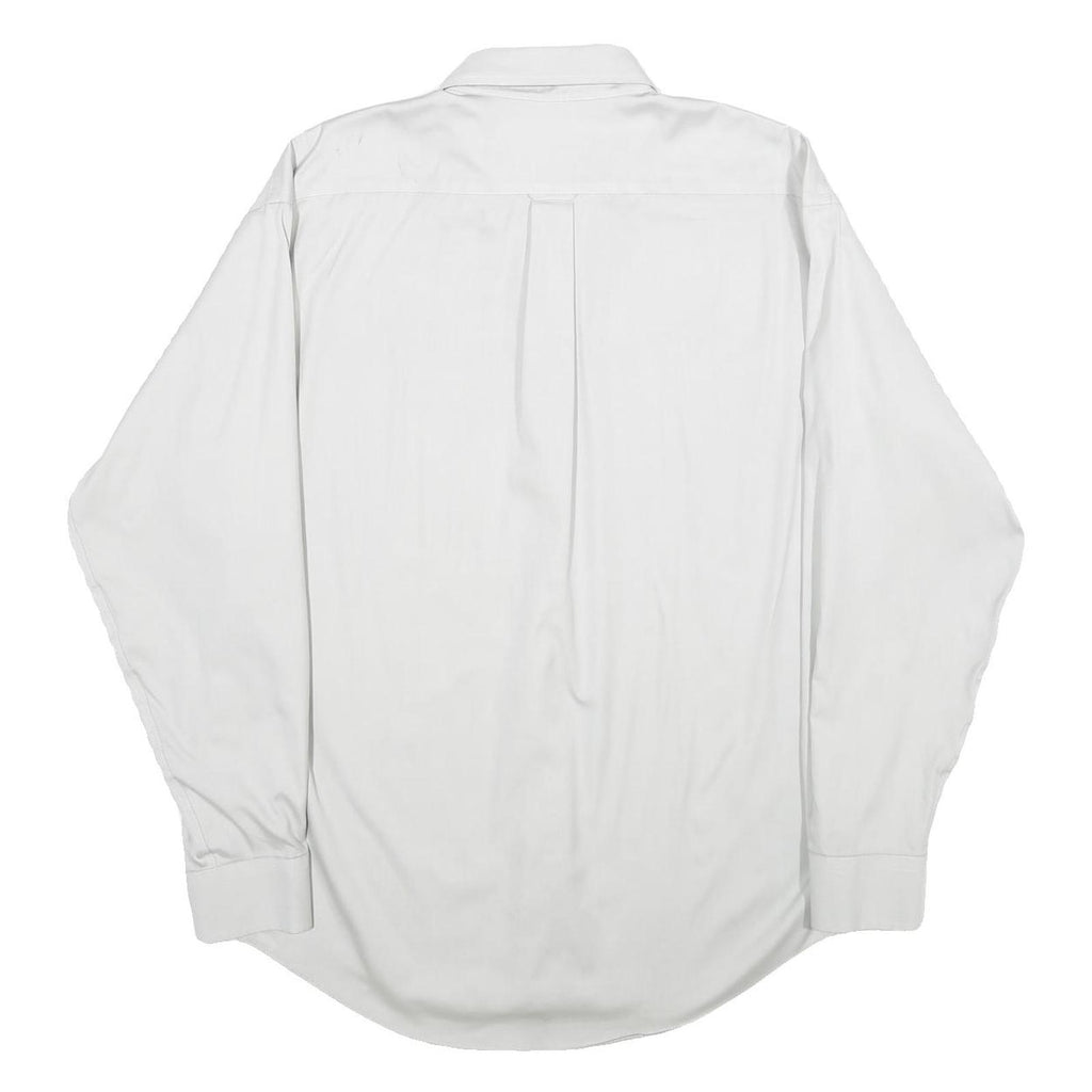 CROFT & BARROW Mens White Cotton Shirt L Classic Button-Down Long Sleeve