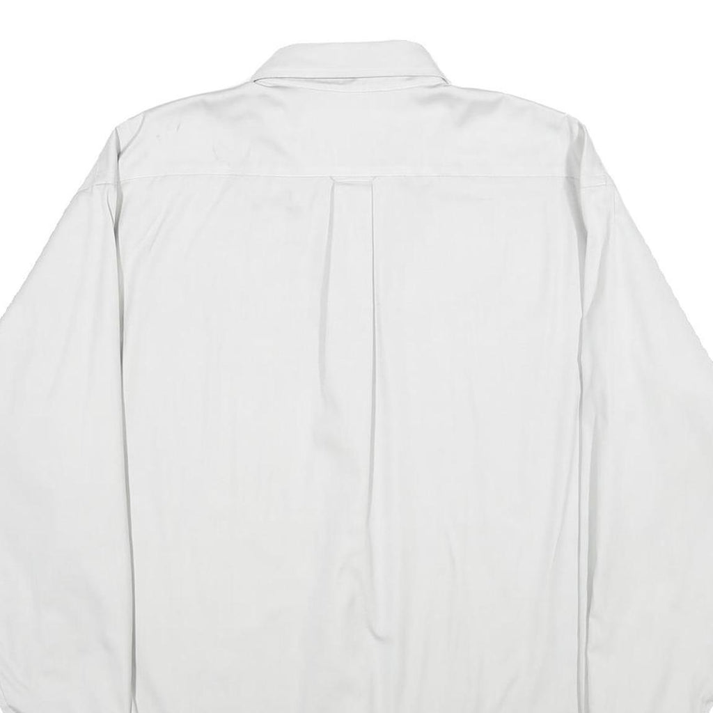 CROFT & BARROW Mens White Cotton Shirt L Classic Button-Down Long Sleeve