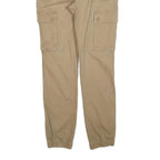 PIER ONE Mens Cotton Blend Beige Slim Cargo Trousers W34 L32 Casual Zip Closure