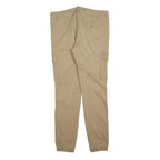 PIER ONE Mens Cotton Blend Beige Slim Cargo Trousers W34 L32 Casual Zip Closure