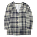 Womens Black & Cream Check Button Jacket L Wool Blend Classic