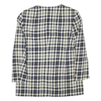 Womens Black & Cream Check Button Jacket L Wool Blend Classic