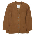 SERGIO D'ANDREA Womens Brown Wool Blend Classic Jacket M Button Plain Elegant