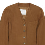 SERGIO D'ANDREA Womens Brown Wool Blend Classic Jacket M Button Plain Elegant