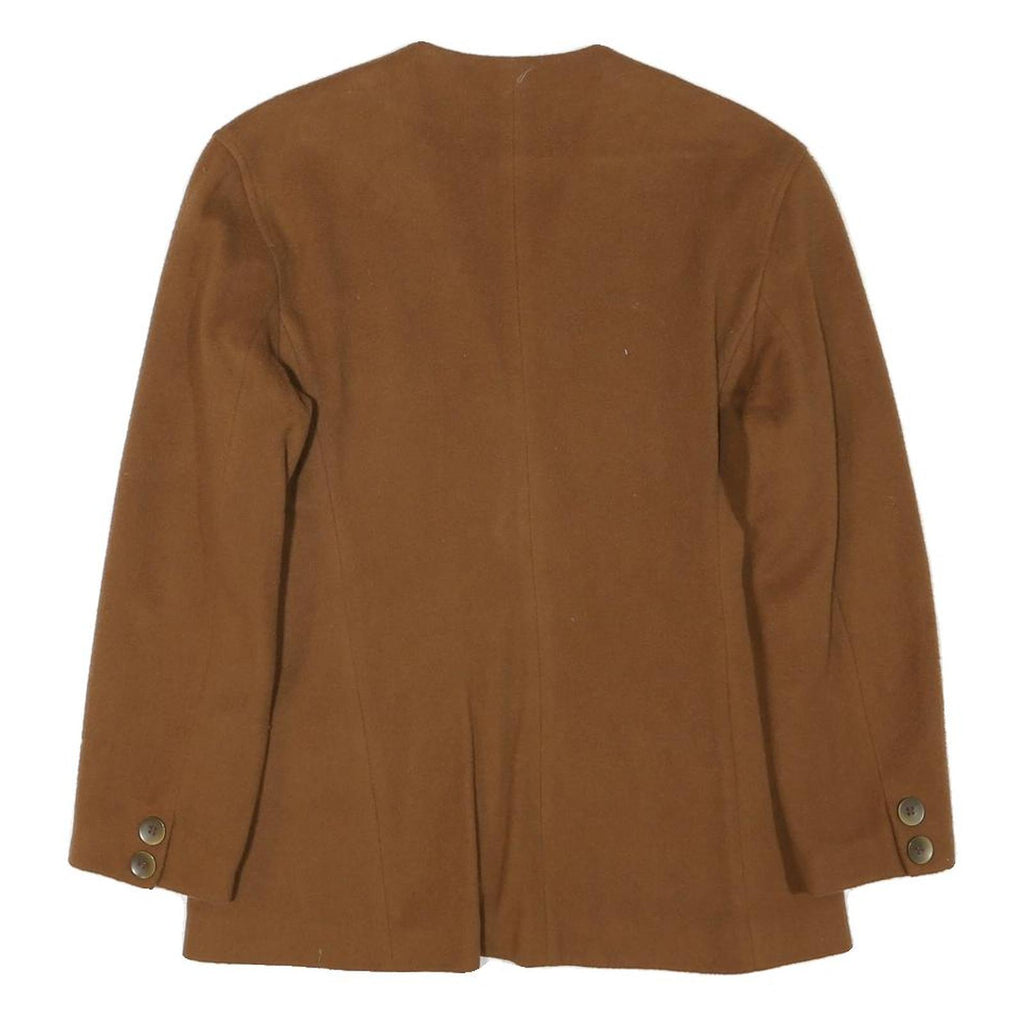 SERGIO D'ANDREA Womens Brown Wool Blend Classic Jacket M Button Plain Elegant