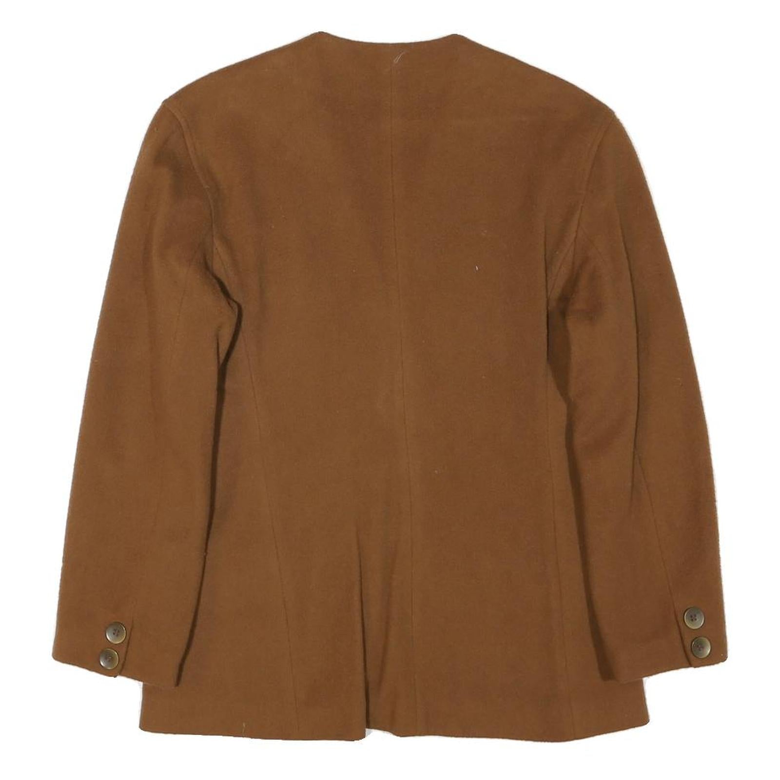 SERGIO D'ANDREA Womens Brown Wool Blend Classic Jacket M Button Plain Elegant