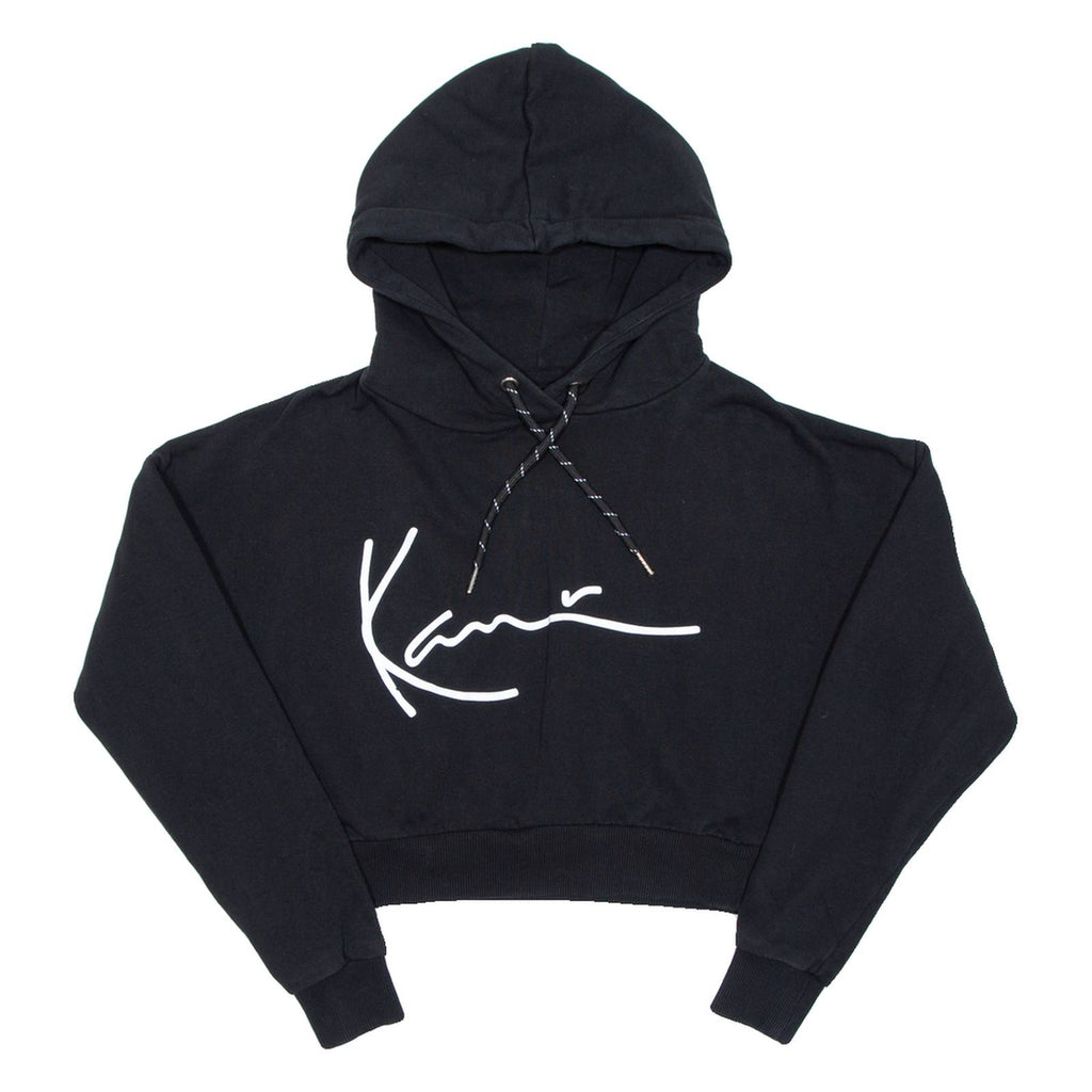 KARL KANI Cropped Womens Black Hoodie S