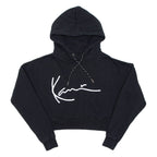 KARL KANI Cropped Womens Black Hoodie S