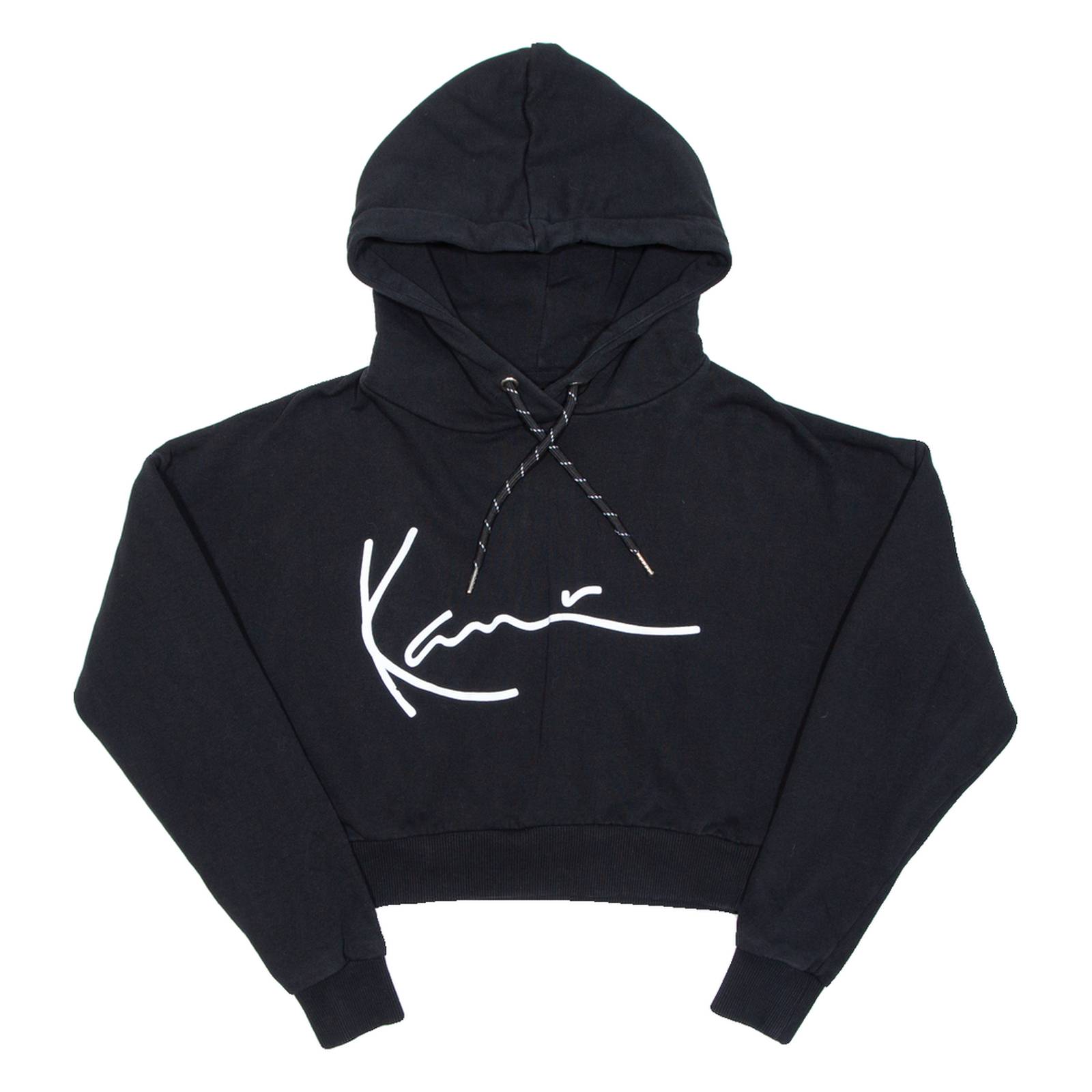 KARL KANI Cropped Womens Black Hoodie S