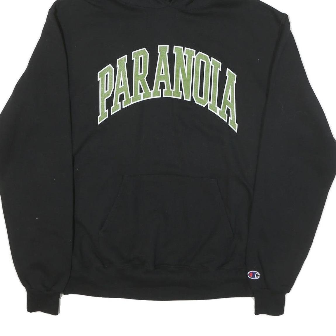 CHAMPION Mens Black Paranoia Pullover Hoodie M Cotton Blend Casual Wear