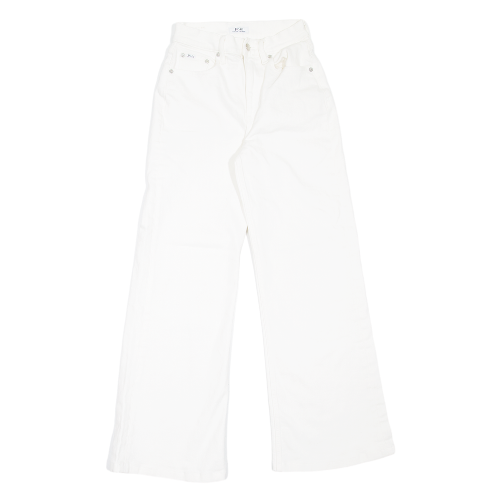 POLO RALPH LAUREN Womens Jeans White Relaxed Flared Denim W25 L29