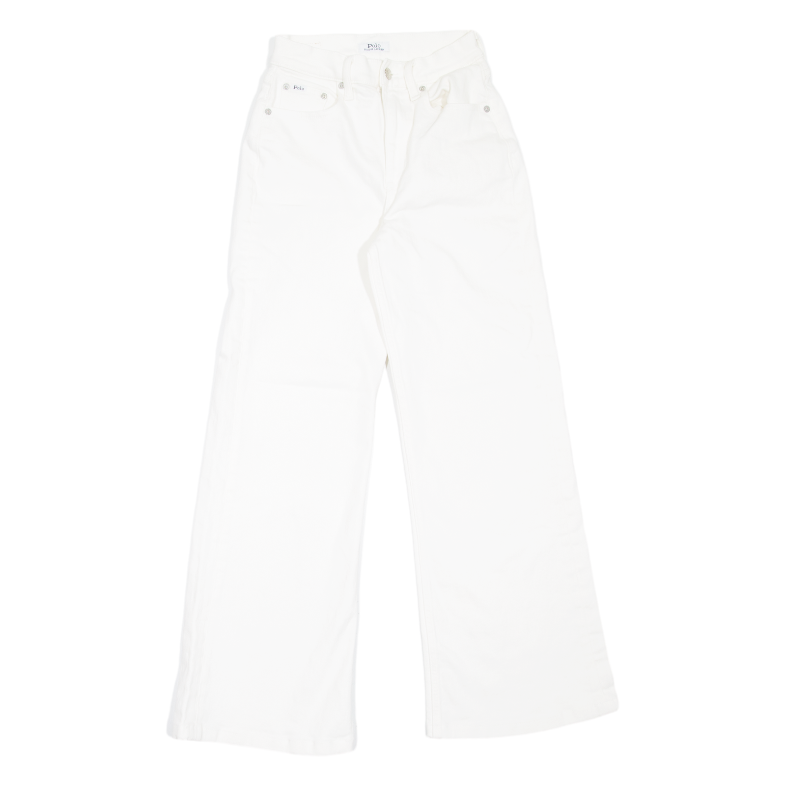 POLO RALPH LAUREN Womens Jeans White Relaxed Flared Denim W25 L29