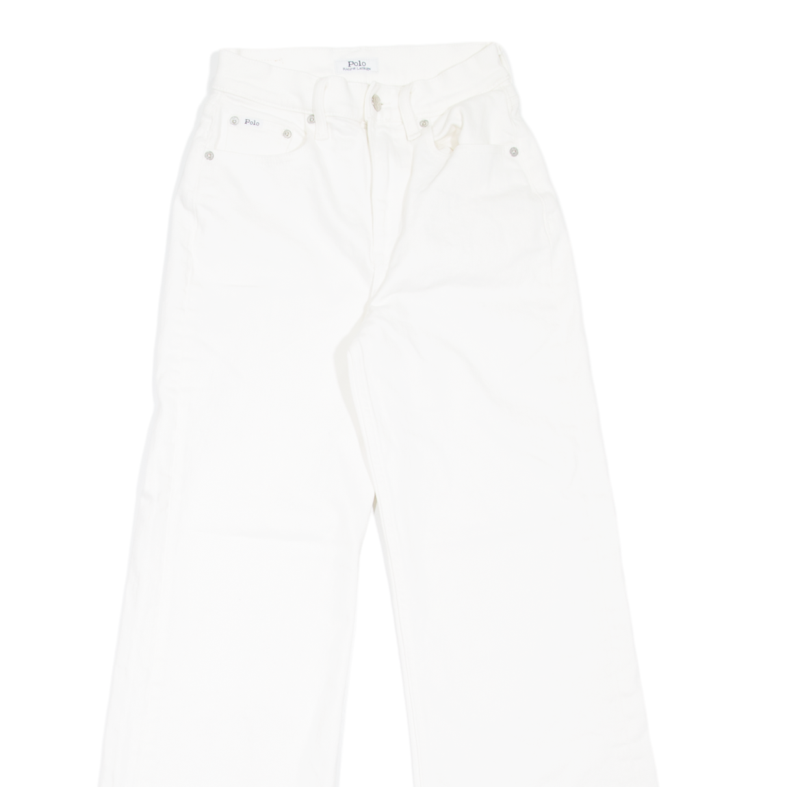 POLO RALPH LAUREN Womens Jeans White Relaxed Flared Denim W25 L29