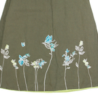 LAURA ASHLEY Womens Straight Skirt Green Knee Length Linen UK 8