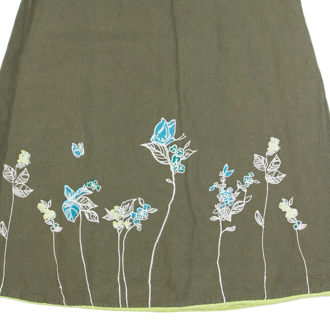 LAURA ASHLEY Womens Straight Skirt Green Knee Length Linen UK 8