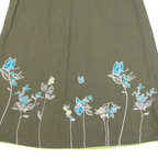 LAURA ASHLEY Womens Straight Skirt Green Knee Length Linen UK 8