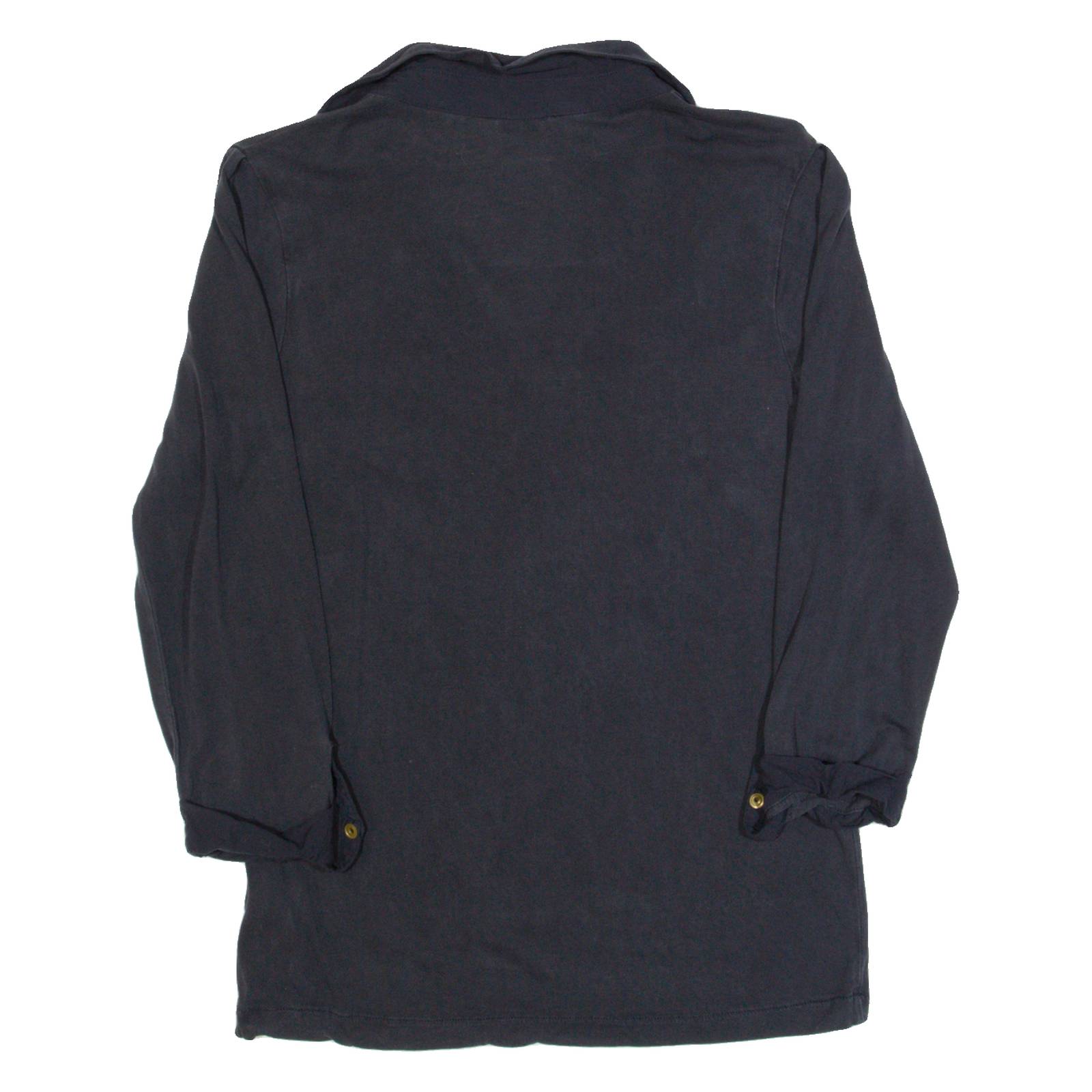 MASSIMO DUTTI Womens Top Black Collared 3/4 Sleeve M