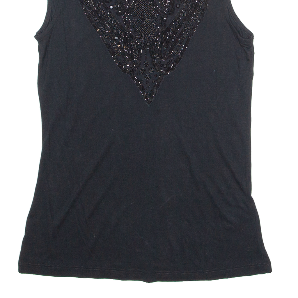 LAUREN RALPH LAUREN Womens Printed Vest Black Sleeveless M