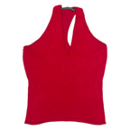 RALPH LAUREN Womens Racer Back Vest Red Sleeveless Viscose M