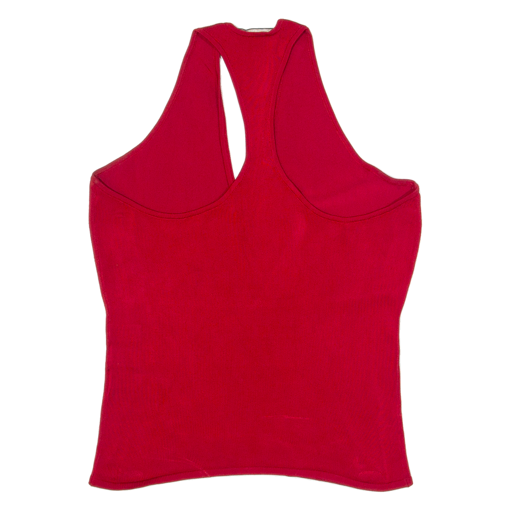 RALPH LAUREN Womens Racer Back Vest Red Sleeveless Viscose M