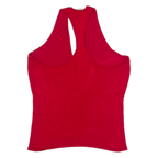 RALPH LAUREN Womens Racer Back Vest Red Sleeveless Viscose M