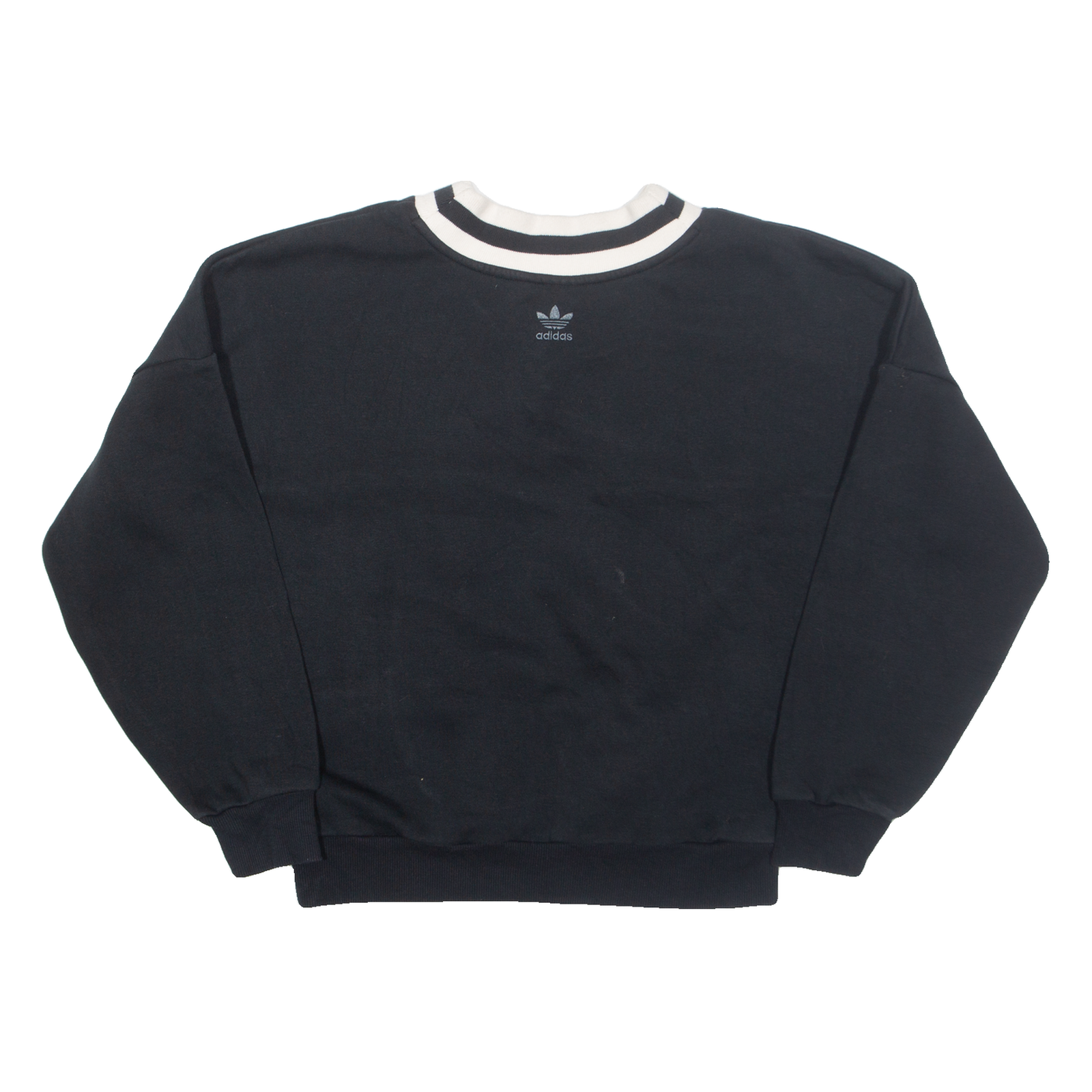 ADIDAS Womens Sweatshirt Black V-Neck UK 6