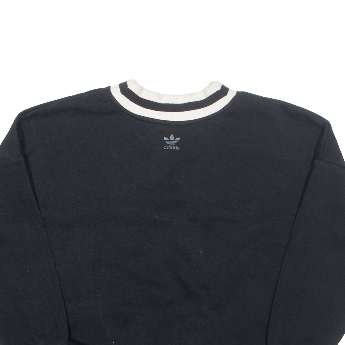 ADIDAS Womens Sweatshirt Black V-Neck UK 6