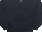 ADIDAS Womens Sweatshirt Black V-Neck UK 6