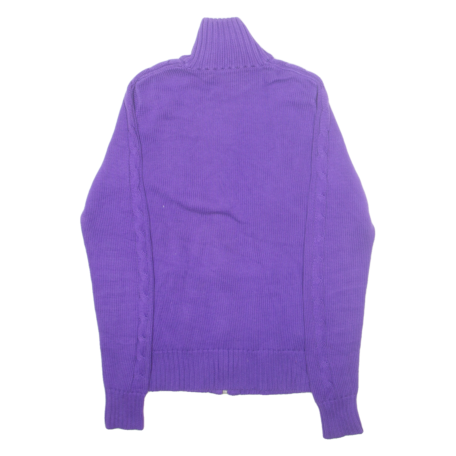 RALPH LAUREN SPORT Womens Cardigan Purple High Neck Tight Knit M
