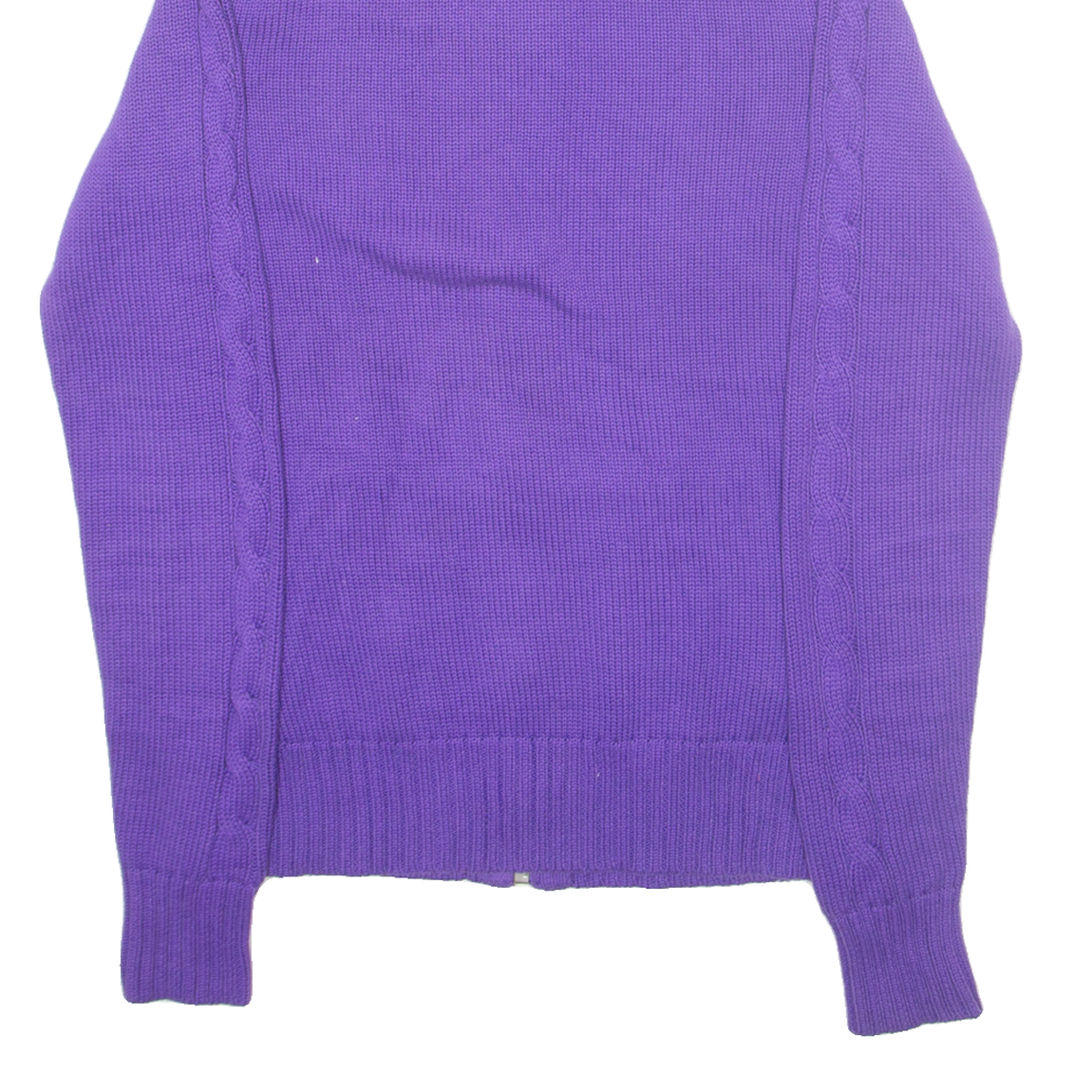 RALPH LAUREN SPORT Womens Cardigan Purple High Neck Tight Knit M