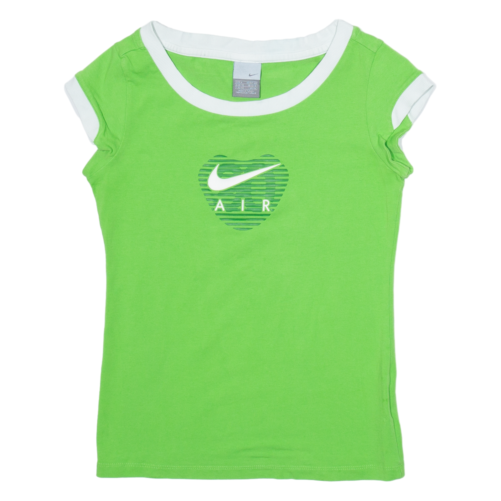 NIKE Womens T-Shirt Green Short Sleeve M