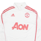 ADIDAS Manchester United FC Mens Sweatshirt White 1/4 Zip S