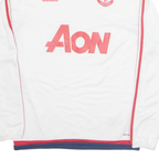 ADIDAS Manchester United FC Mens Sweatshirt White 1/4 Zip S