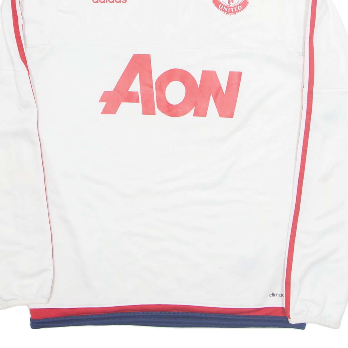 ADIDAS Manchester United FC Mens Sweatshirt White 1/4 Zip S