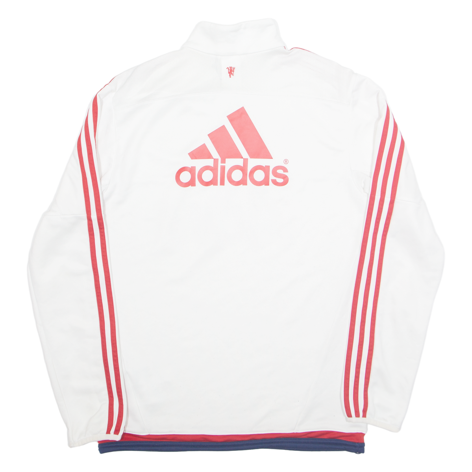 ADIDAS Manchester United FC Mens Sweatshirt White 1/4 Zip S