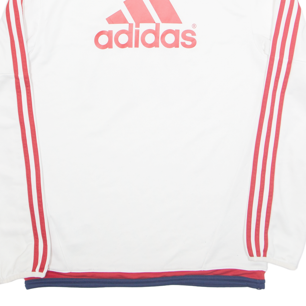 ADIDAS Manchester United FC Mens Sweatshirt White 1/4 Zip S