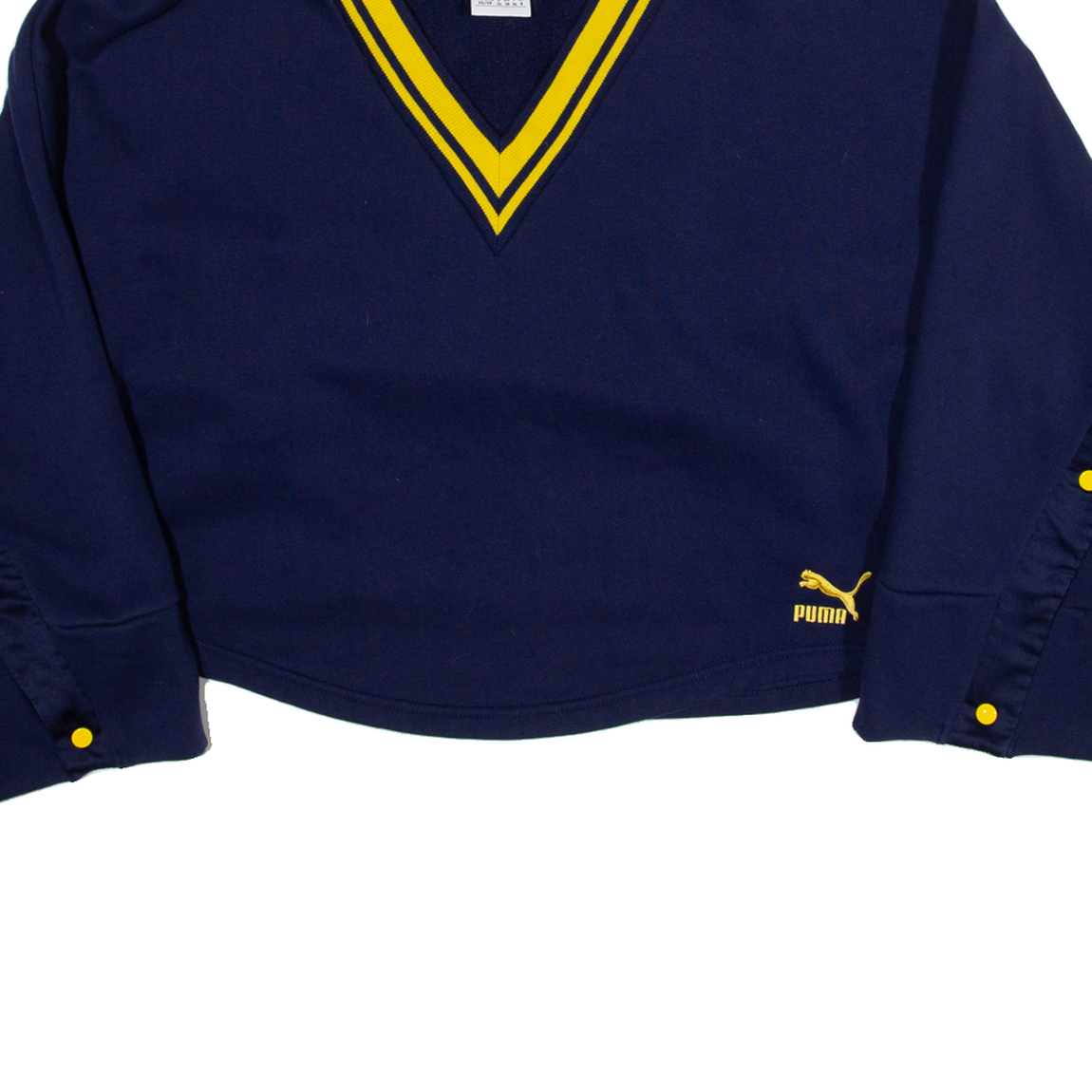 PUMA Womens Sweatshirt Blue V-Neck UK 8