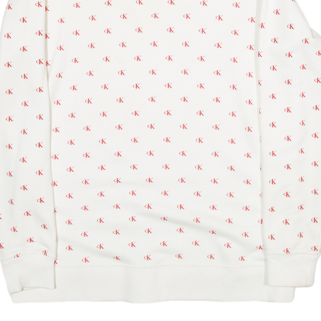 CALVIN KLEIN JEANS Womens Sweatshirt White Roll Neck M