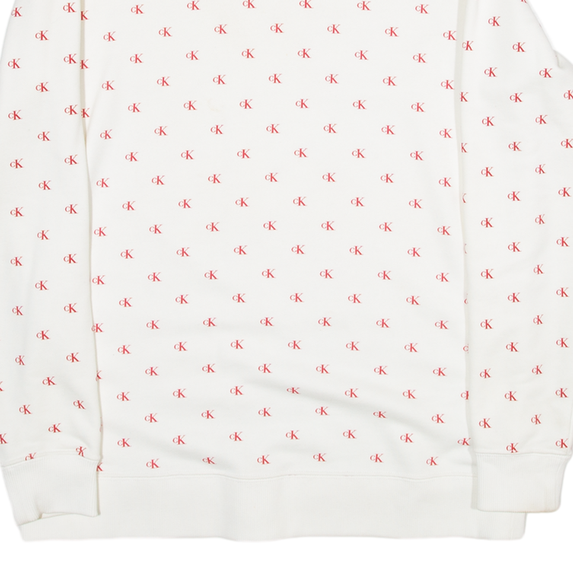 CALVIN KLEIN JEANS Womens Sweatshirt White Roll Neck M