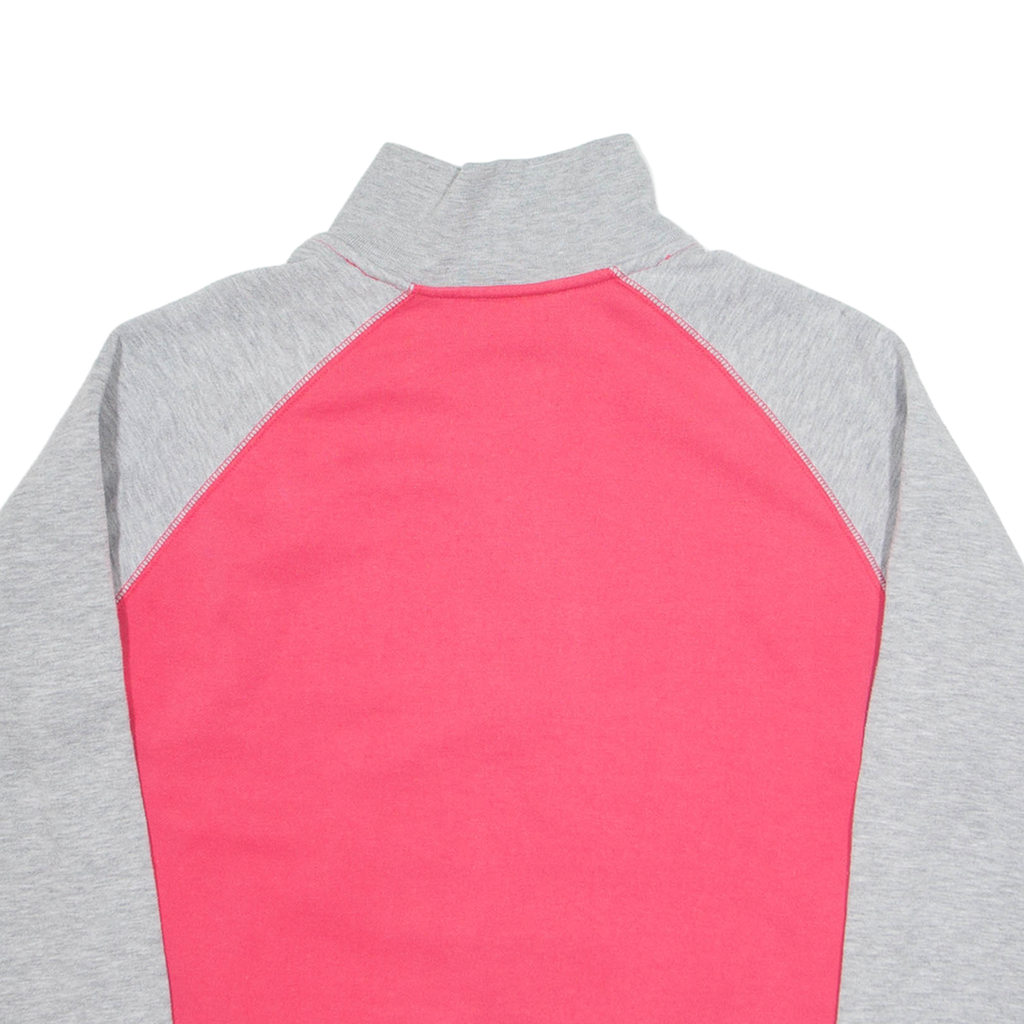 REEBOK Zip Up Womens Sweatshirt Pink High Neck UK 14