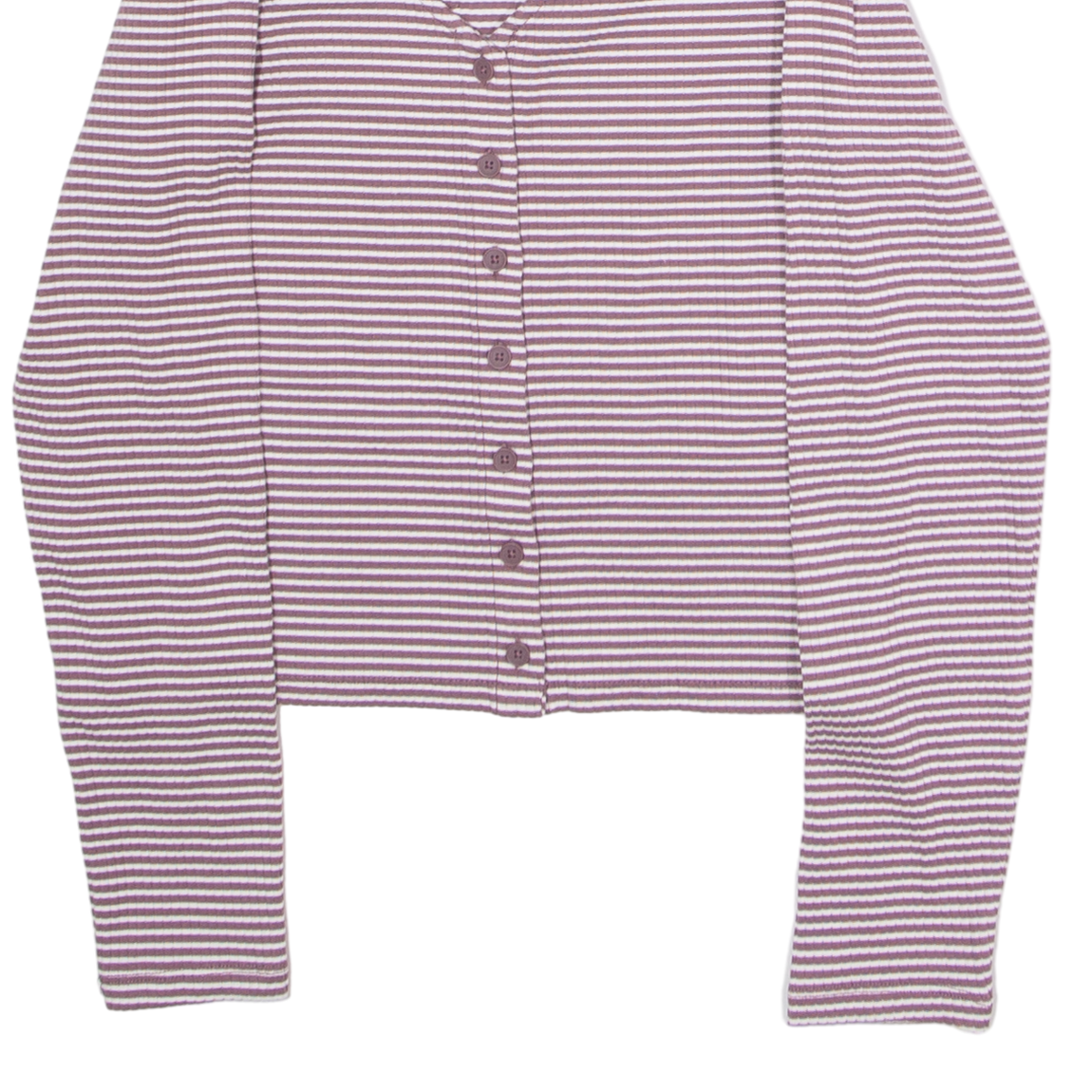 LEVI'S Womens Patterned Cardigan Maroon Striped V-Neck Tight Knit S