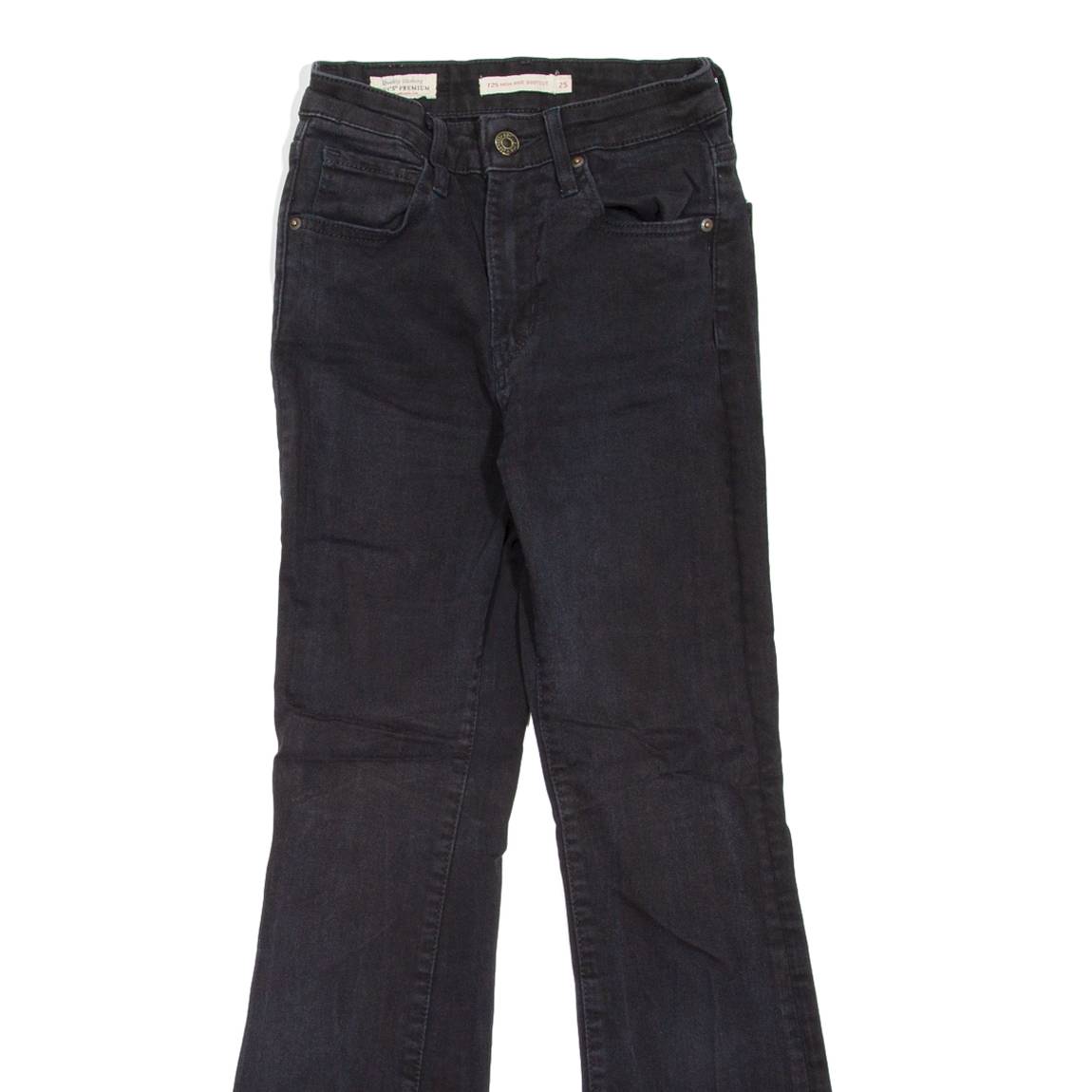 LEVI'S 725 High Rise BIG E Womens Jeans Black Regular Bootcut W21 L28