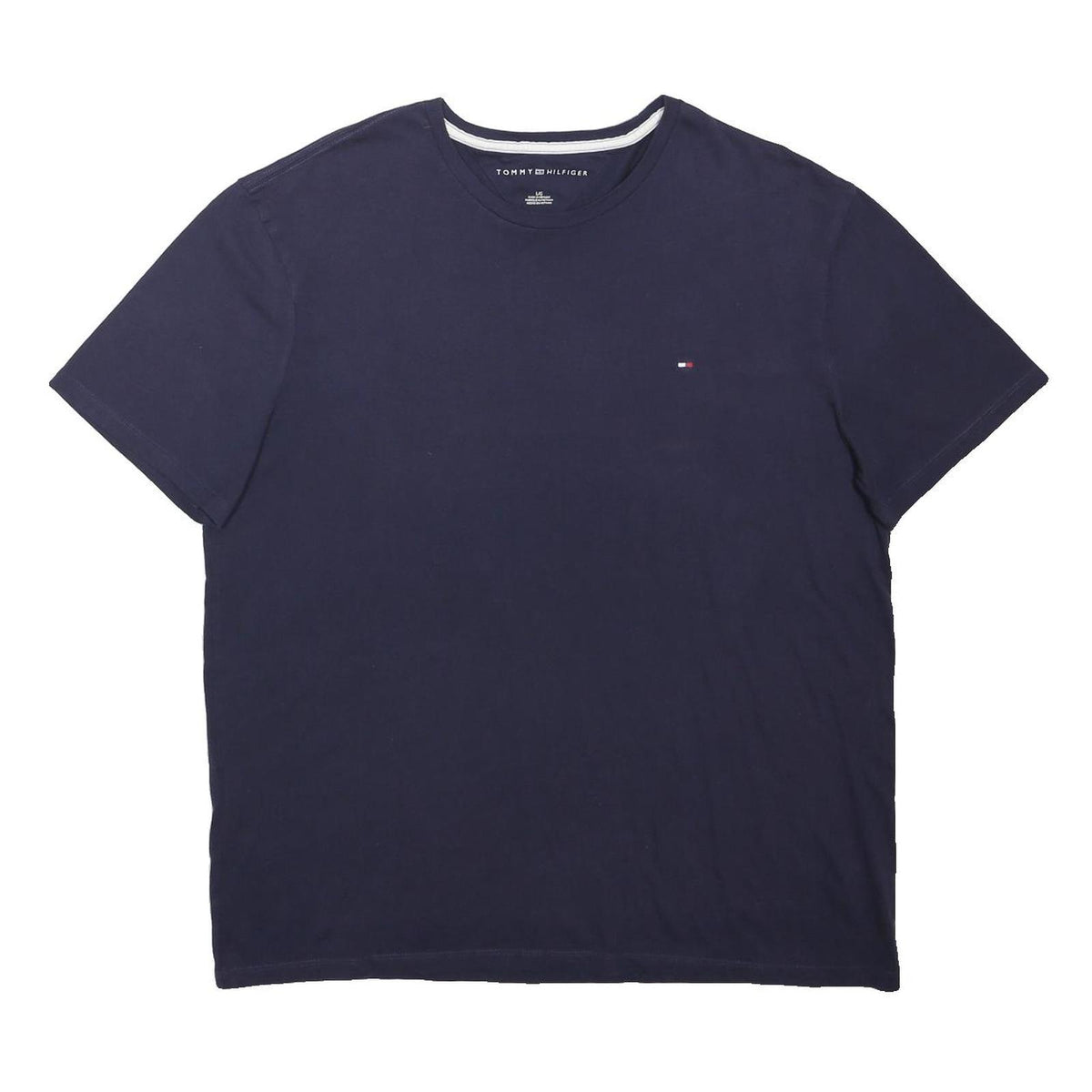 TOMMY HILFIGER Mens Blue L Short Sleeve Crew Neck Logo Minimalist T-Shirt