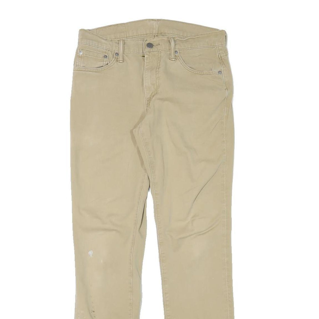 LEVI'S Mens Slim Beige Cotton Blend Zip Trousers W30 L30 Casual Classic Fit