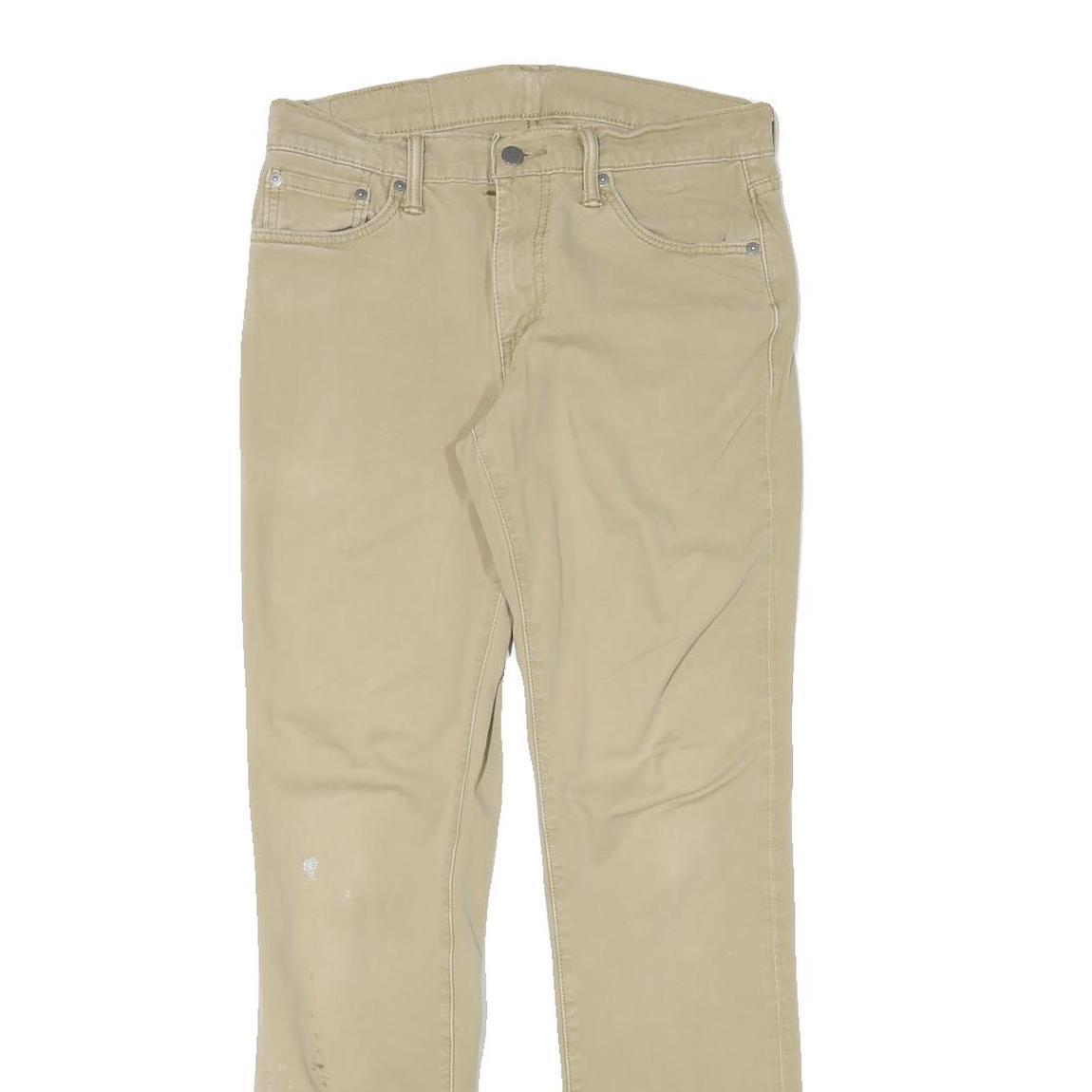 LEVI'S Mens Slim Beige Cotton Blend Zip Trousers W30 L30 Casual Classic Fit